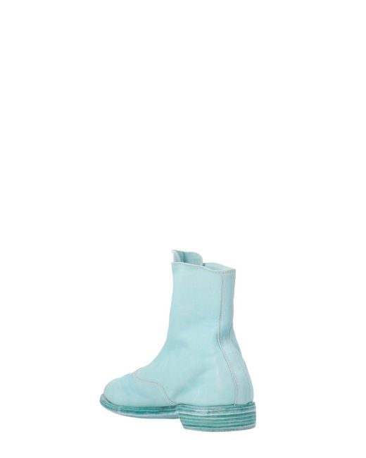 Guidi Blue 210 Front Zipper Detail Ankle Boots