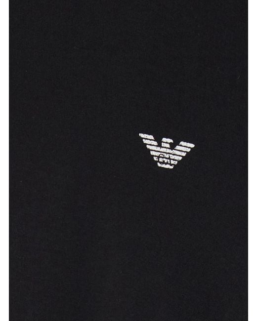 Emporio Armani Black Logo Print T-Shirt for men