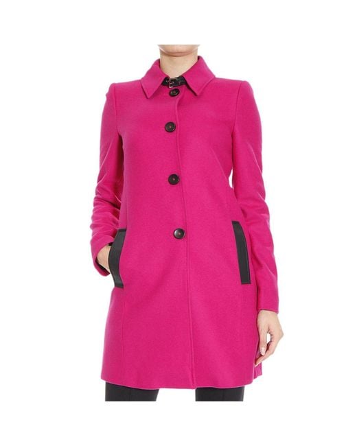 Armani Jeans Pink Long-Sleeved Coat
