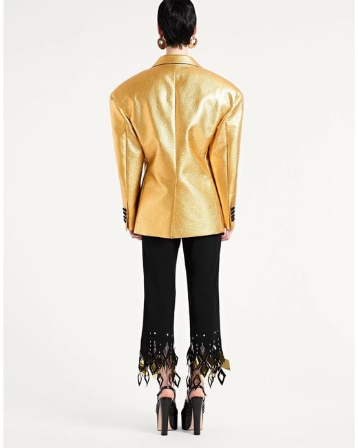 Dolce & Gabbana Metallic Shiny Long-Sleeve Double-Breasted Blazer