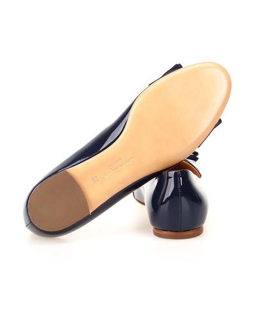 Ferragamo Blue Varina Ballet Slippers