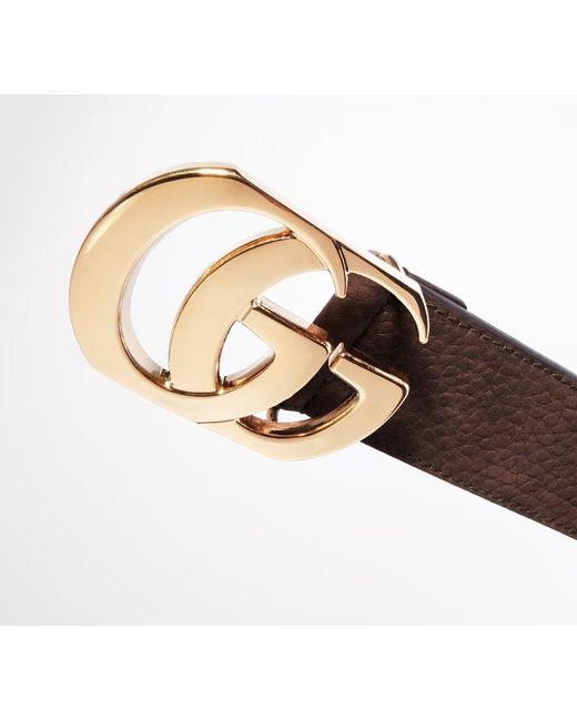 Gucci Brown Cut Gg Marmont Leather Belt for men