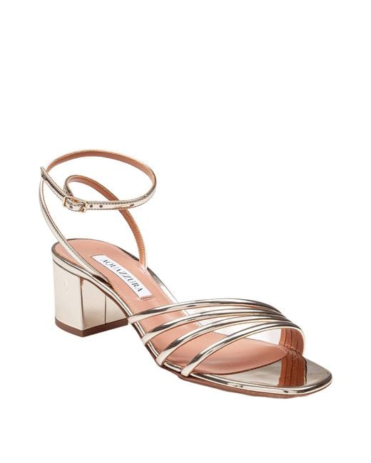 Aquazzura Metallic 50Mm Latour Block-Heel Sandals