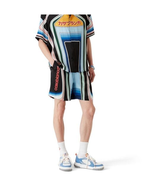 Casablanca Blue Graphic Mountain Shorts for men