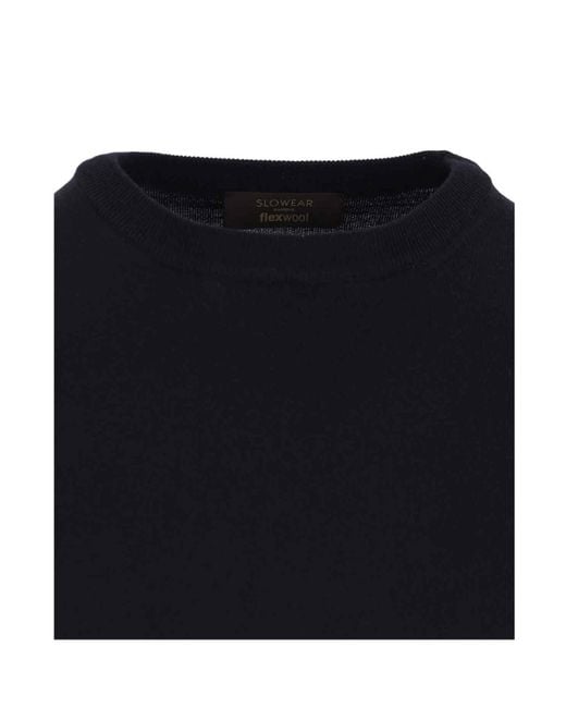 Zanone Blue Crewneck Long-Sleeved Jumper for men