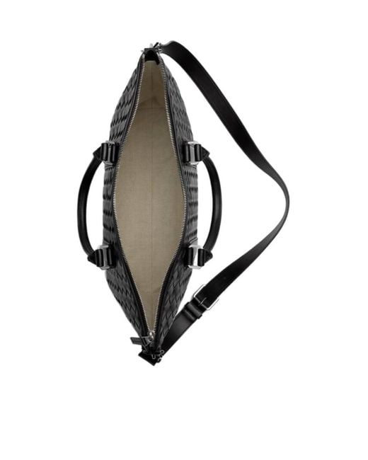 Bottega Veneta Black Intrecciato Zipped Briefcase for men