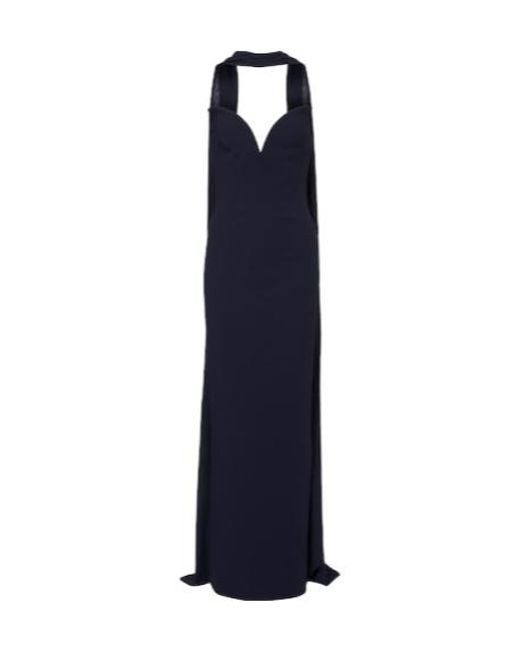 Roland Mouret Blue Scarf-Detail Corset Gown