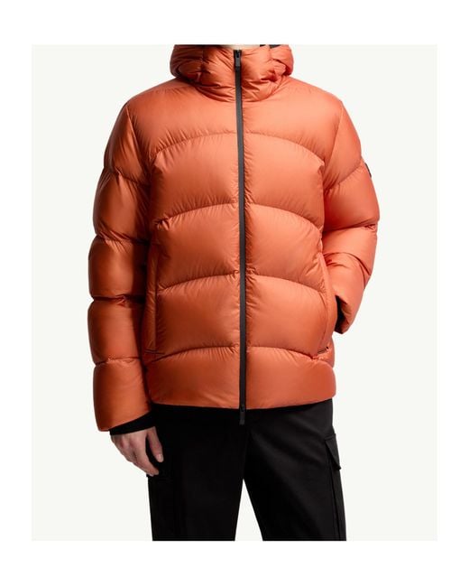Moncler Orange Fulcran Hooded Short Down Jacket for men