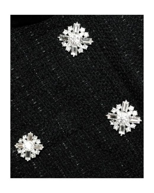 Self-Portrait Black Embellished Midi Dress