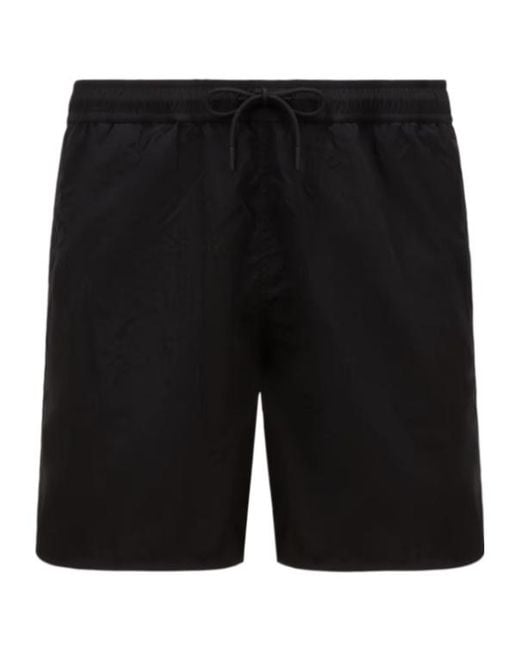 Moncler Black Crinkled Swim Shorts for men