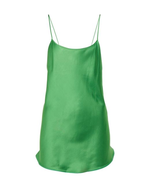 Victoria Beckham Green Satin Camisole