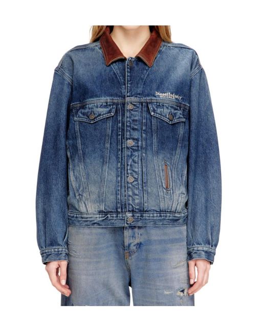 DIESEL Blue D-Denver-S1 Denim Trucker Jacket for men
