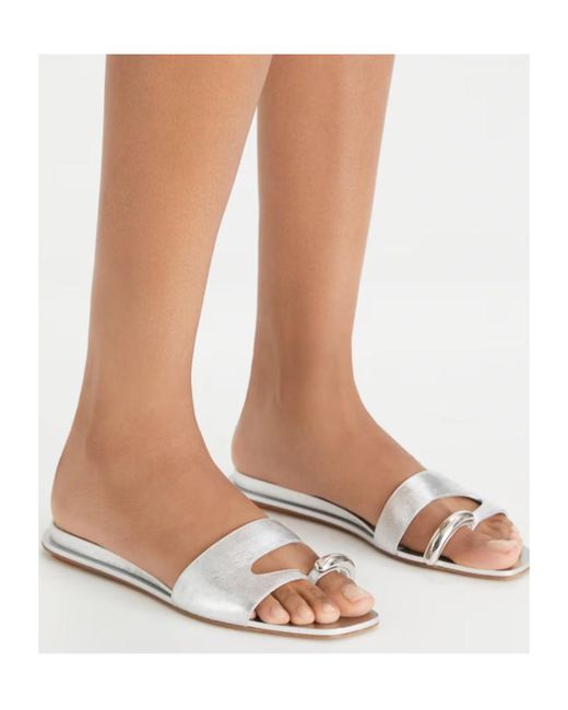 Tory Burch White Pierced Slides