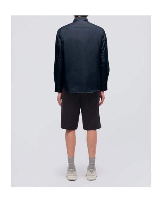 Aspesi Blue Long-Sleeved Button-Up Shirt for men