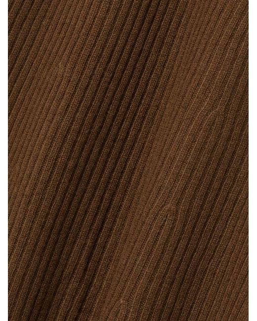 LeKasha Brown Logan Ribbed Organic Cashmere Midi Dress