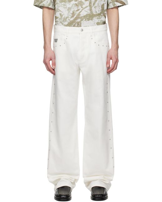 M I S B H V Black Star Straight Leg Trousers for men
