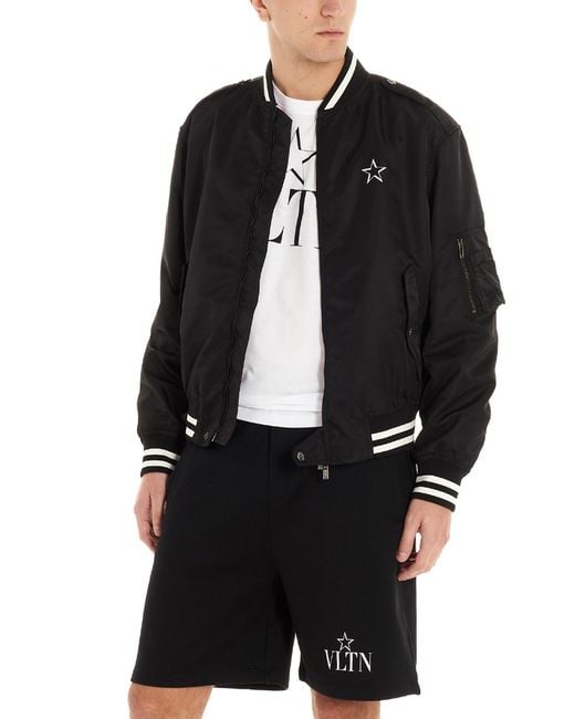 Valentino Black Vltn Star Bomber Jacket for men