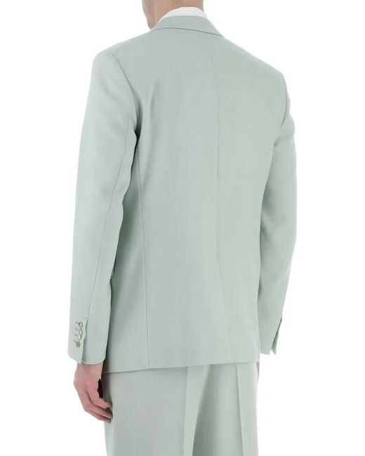 Lanvin Green Single-Breasted Wool Blazer for men