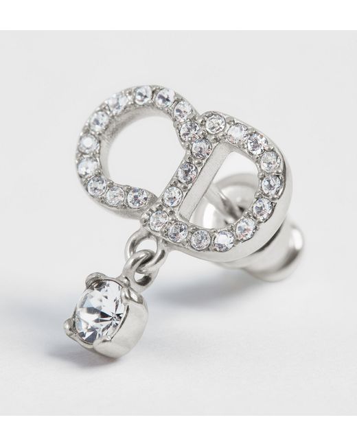 Dior White Cd Signature Earrings
