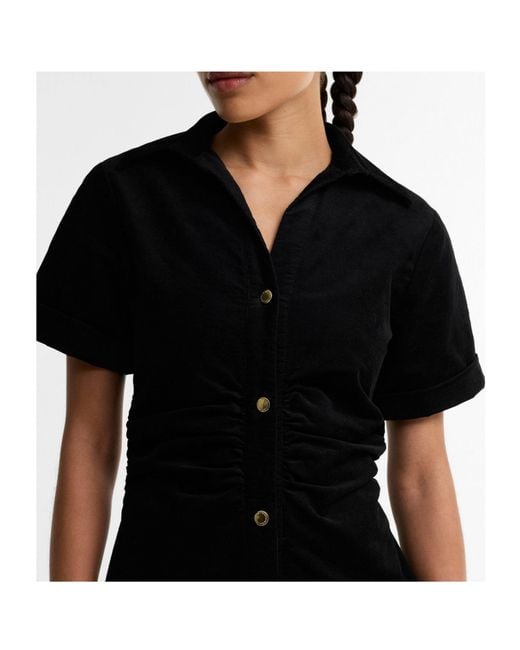 Barbour Black Collared Midi Dress