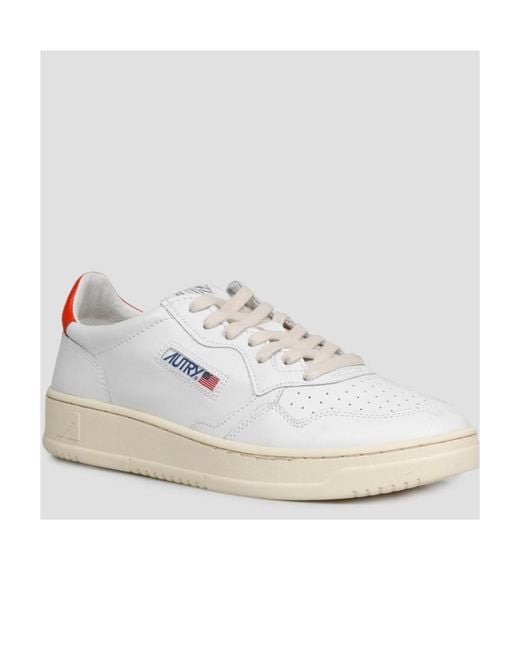 Autry White Medalist Leather Tennis Sneaker With Perforated Toe And Padded Collar for men