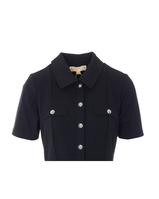 MICHAEL Michael Kors Blue Chain-Linked Shirt Dress
