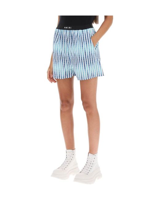 Amiri Blue Logo Tape Shorts