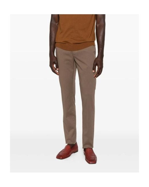 Canali Gray Casual Pants With Belt Loops for men