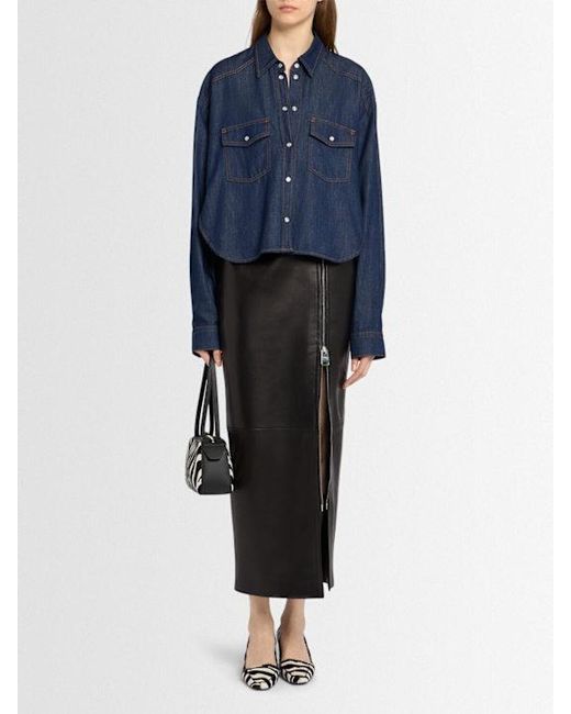Khaite Blue Grenon Cotton Shirt
