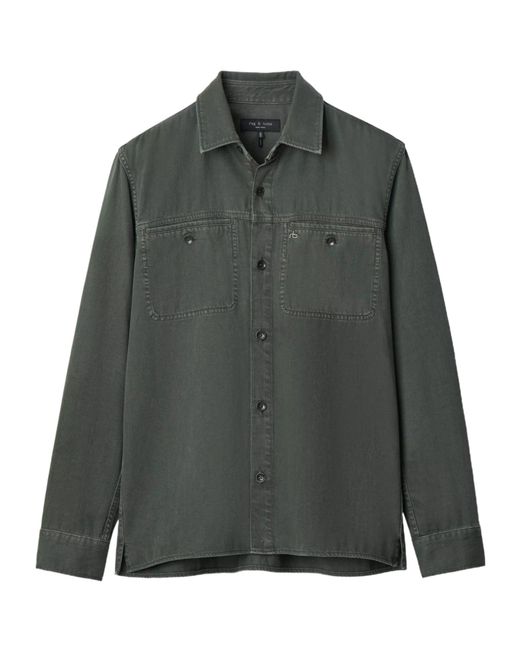 Rag & Bone Green Long-Sleeved Denim Shirt Jacket for men