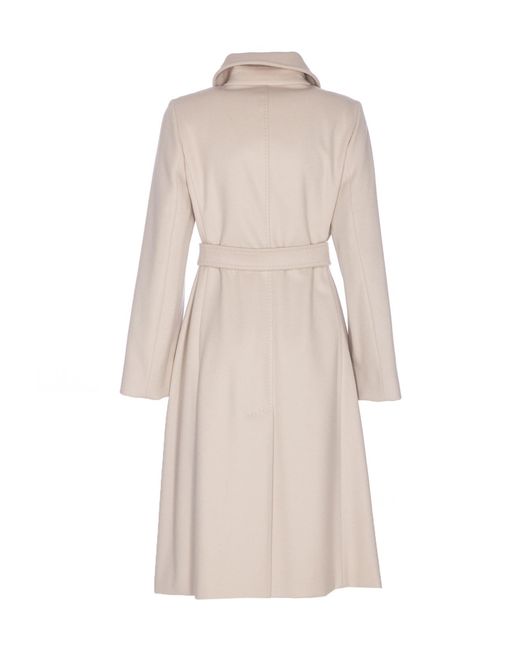 Max Mara Natural Studio Bcollag Belted Long-Sleeved Coat