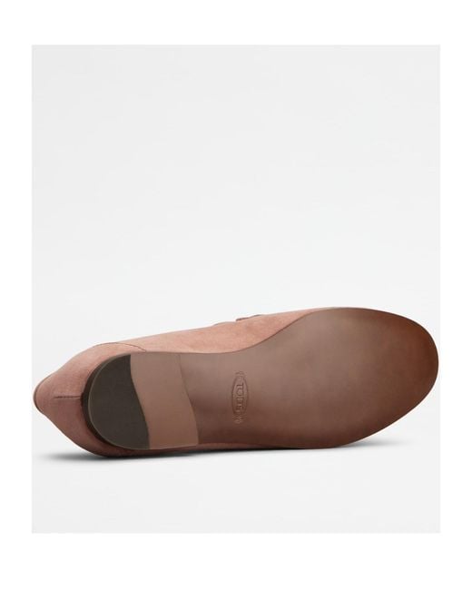 Tod's Brown Logo Plaque Almond Toe Loafers