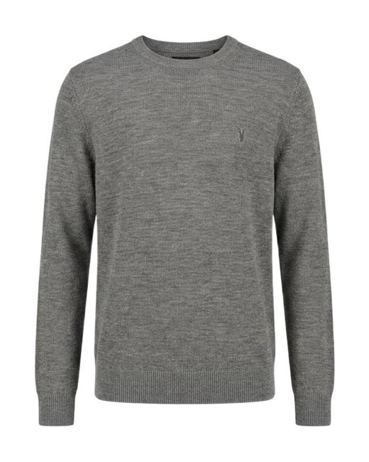 AllSaints Gray Mode Wool Jumper for men