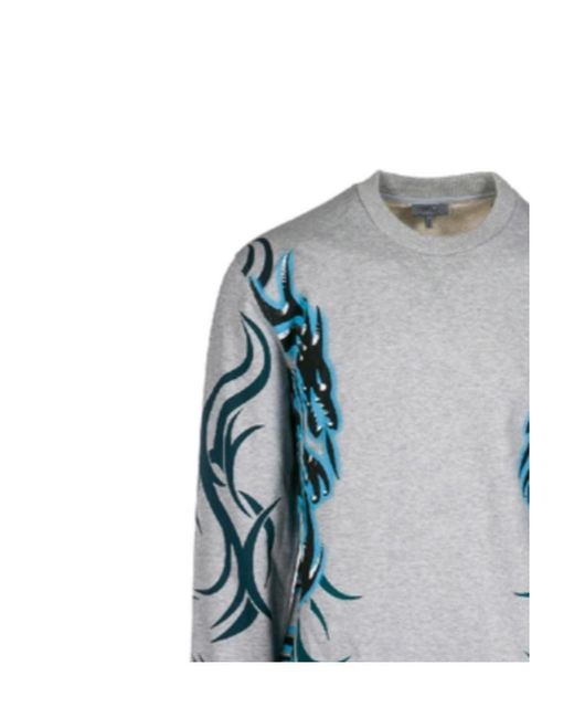 Lanvin Blue Printed Hoodie for men