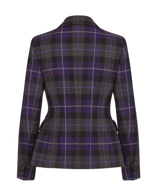Dior Blue Christian Checked Single-Breasted Jacket