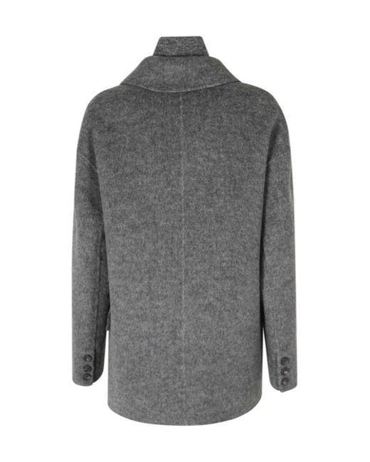 ERMANNO FIRENZE Gray Double-Breasted Zip-Fastening Jacket