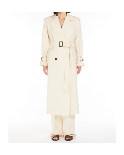 Max Mara White Studio Vieste Double-Breasted Belted Coat