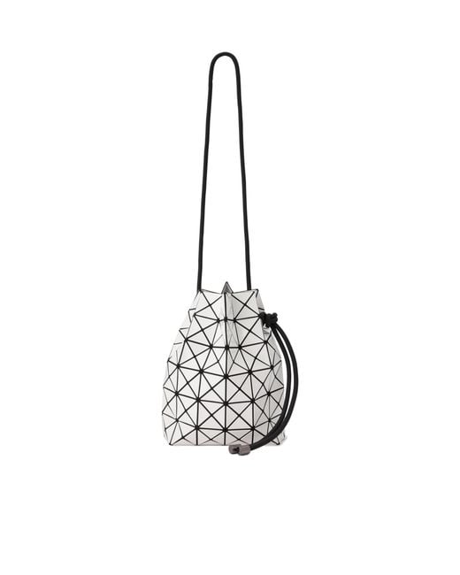 Issey Miyake White Geometric-Pattern Bucket Bag
