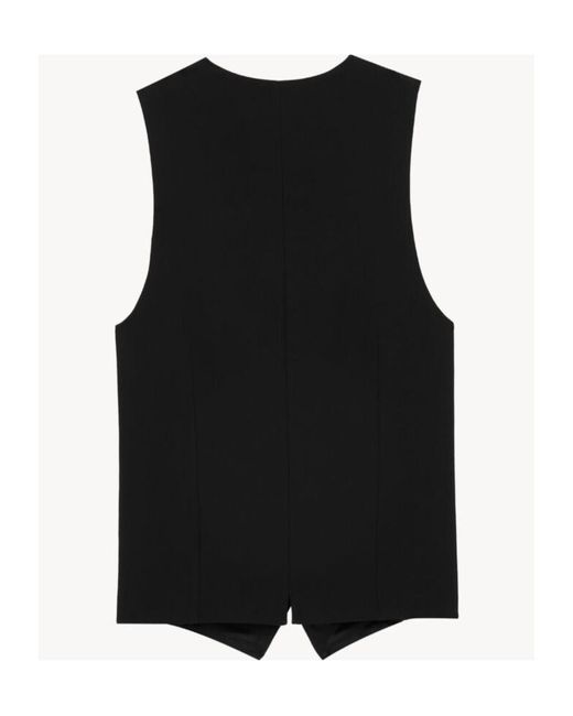 Saint Laurent Black V-Neck Button-Up Waistcoat for men
