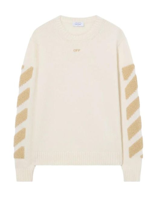 Off-White c/o Virgil Abloh White Diag Fuzzy-Knit Sweater for men