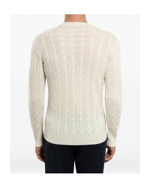 Drumohr White Crew Neck Sweater for men