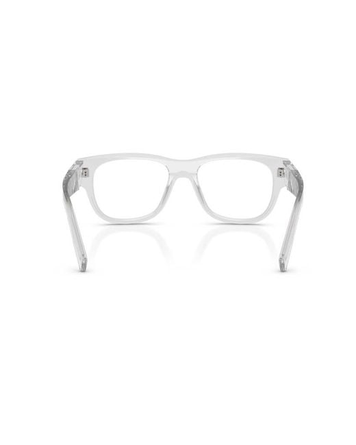 Prada White Rectangle-Frame Glasses for men