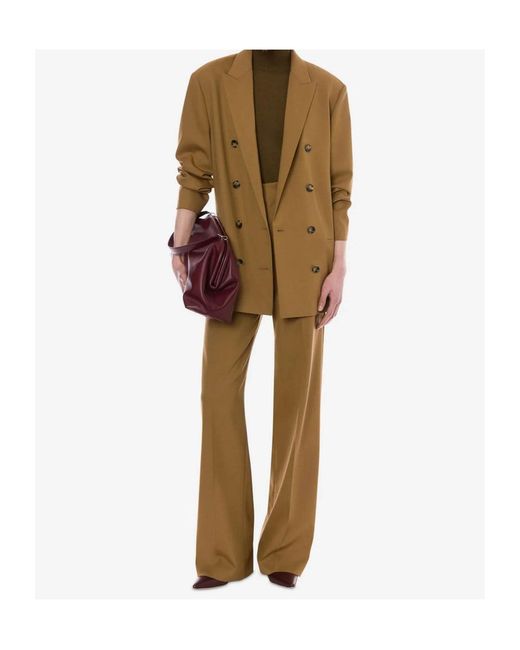 Alberta Ferretti Green Double-Breasted Wool Blazer