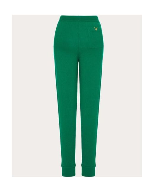 Valentino Green Drawstring Slim Cut Pants