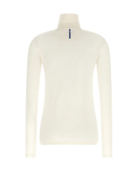 Jil Sander White Half-Zip Sweater
