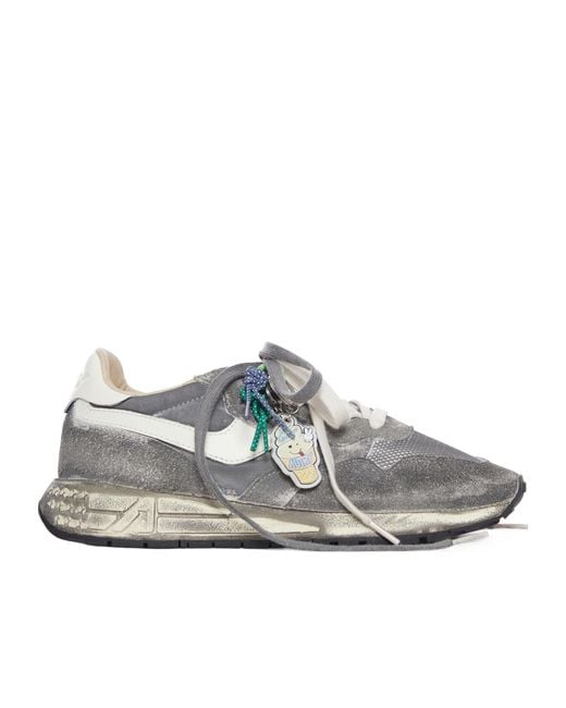 Autry Gray Reelwind Super Vintage Lace-Up Sneakers