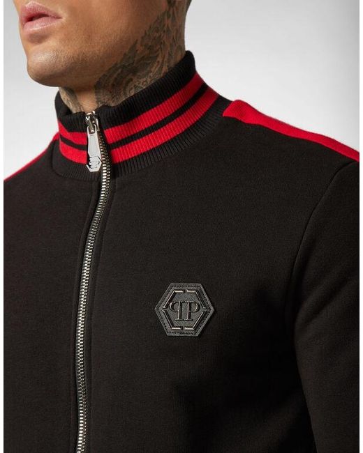 Philipp Plein Black Logo Casual Jacket for men