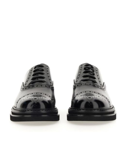 Dolce & Gabbana Black Lace-Up Derby Shoes for men