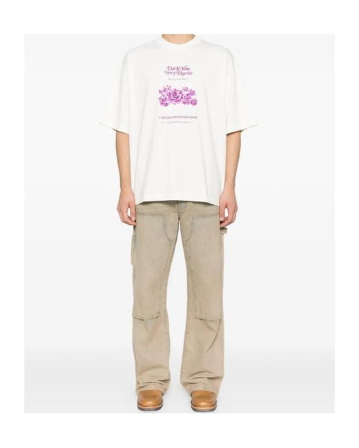 Vetements White Crew Neck Short-Sleeved T-Shirt for men