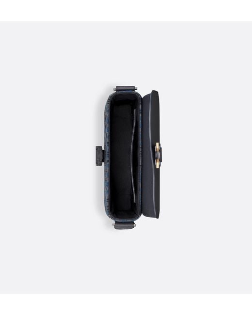 Dior Blue Small Saddle Messenger Bag With Flap for men